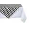 Contemporary Home Living Harlequin Square Cotton Tablecloth - 40" - White and Black